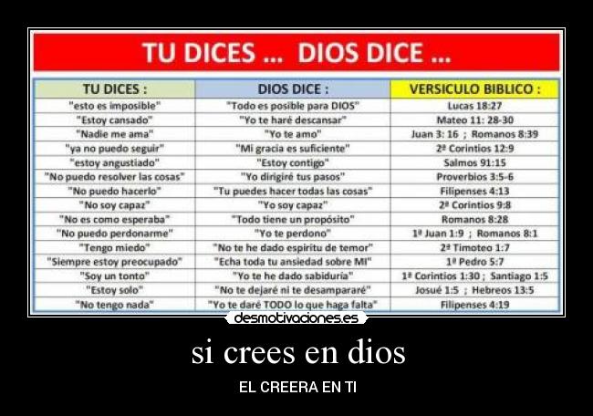 si crees en dios -