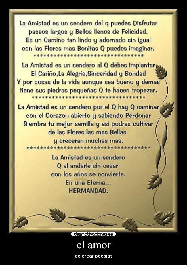 el amor - de crear poesias