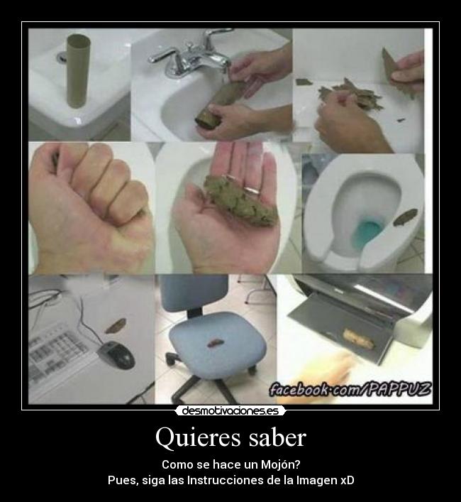 Quieres saber - Como se hace un Mojón?
Pues, siga las Instrucciones de la Imagen xD