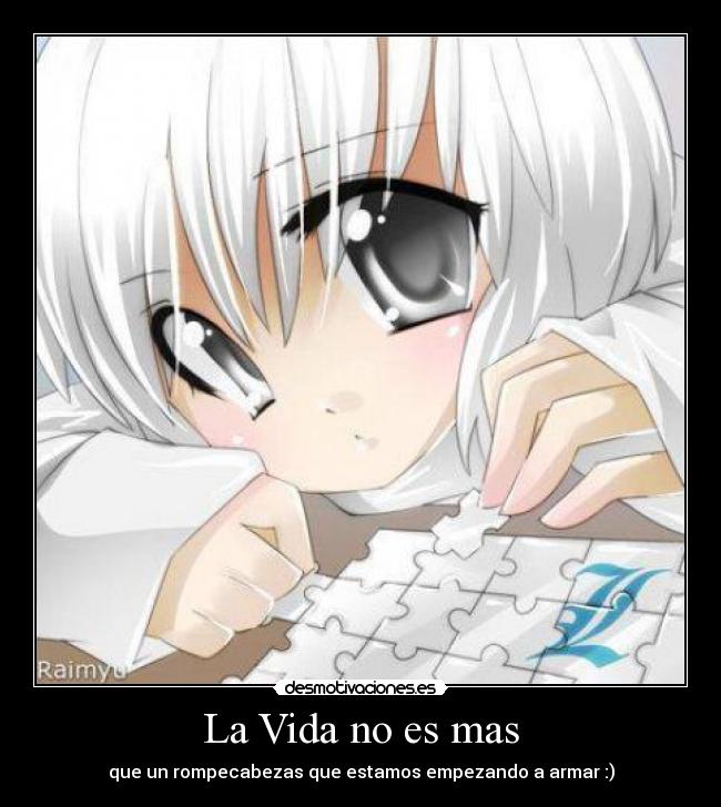 carteles vida anime near vida rompecabezas desmotivaciones