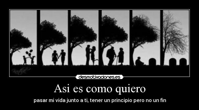 Asi es como quiero - pasar mi vida junto a ti, tener un principio pero no un fin
