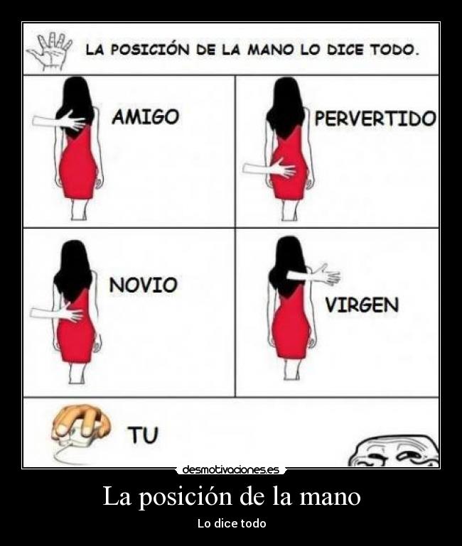 La posición de la mano -