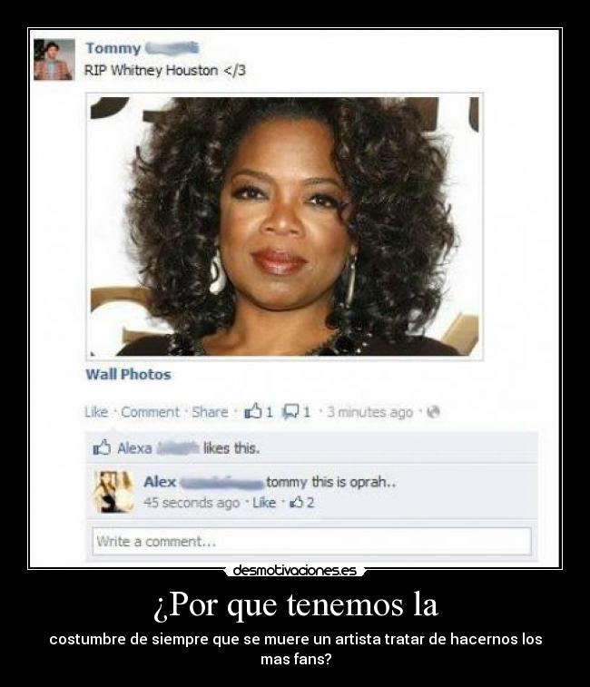 ¿Por que tenemos la - costumbre de siempre que se muere un artista tratar de hacernos los mas fans?