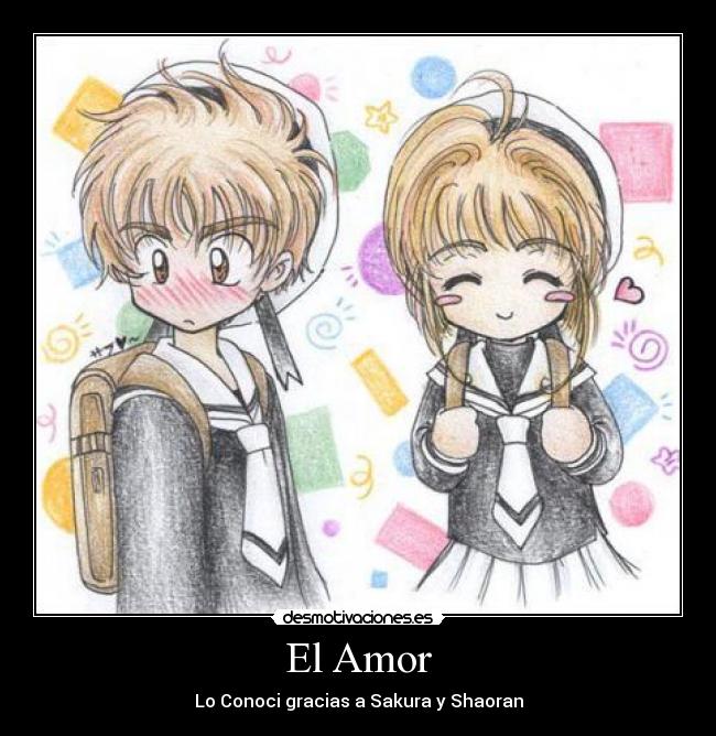 carteles amor sakura card captors anime shaoran sakura desmotivaciones