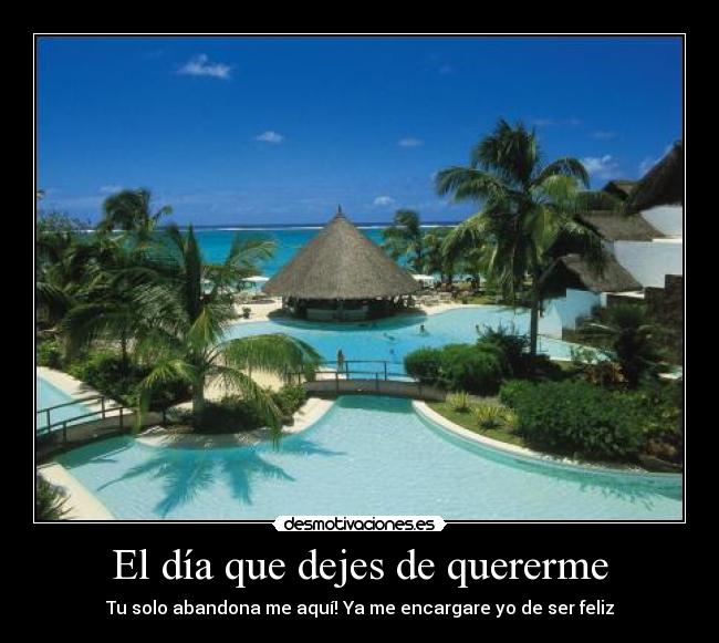 El día que dejes de quererme - Tu solo abandona me aquí! Ya me encargare yo de ser feliz