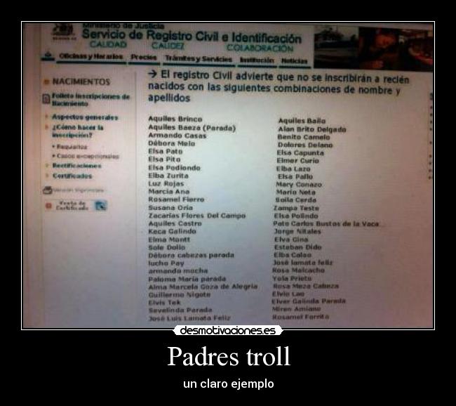 Padres troll - un claro ejemplo
