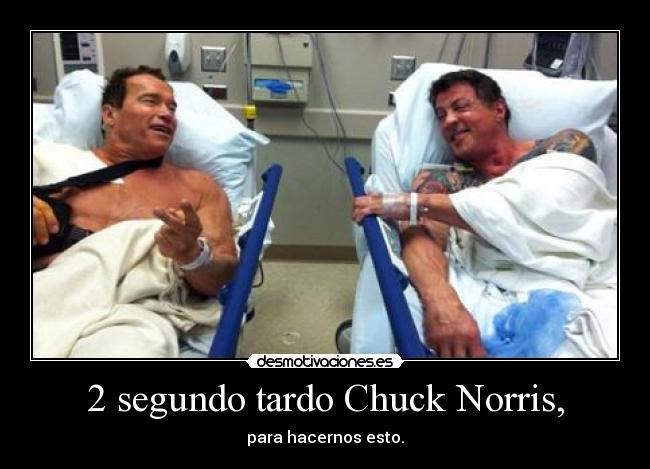 2 segundo tardo Chuck Norris, - para hacernos esto.
