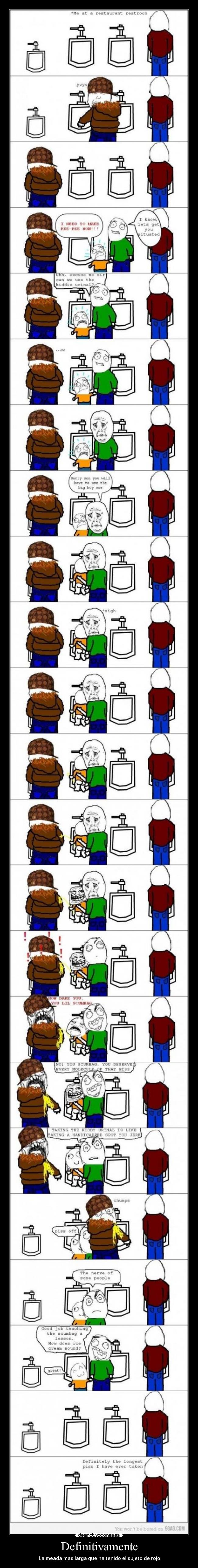 Definitivamente - La meada mas larga que ha tenido el sujeto de rojo