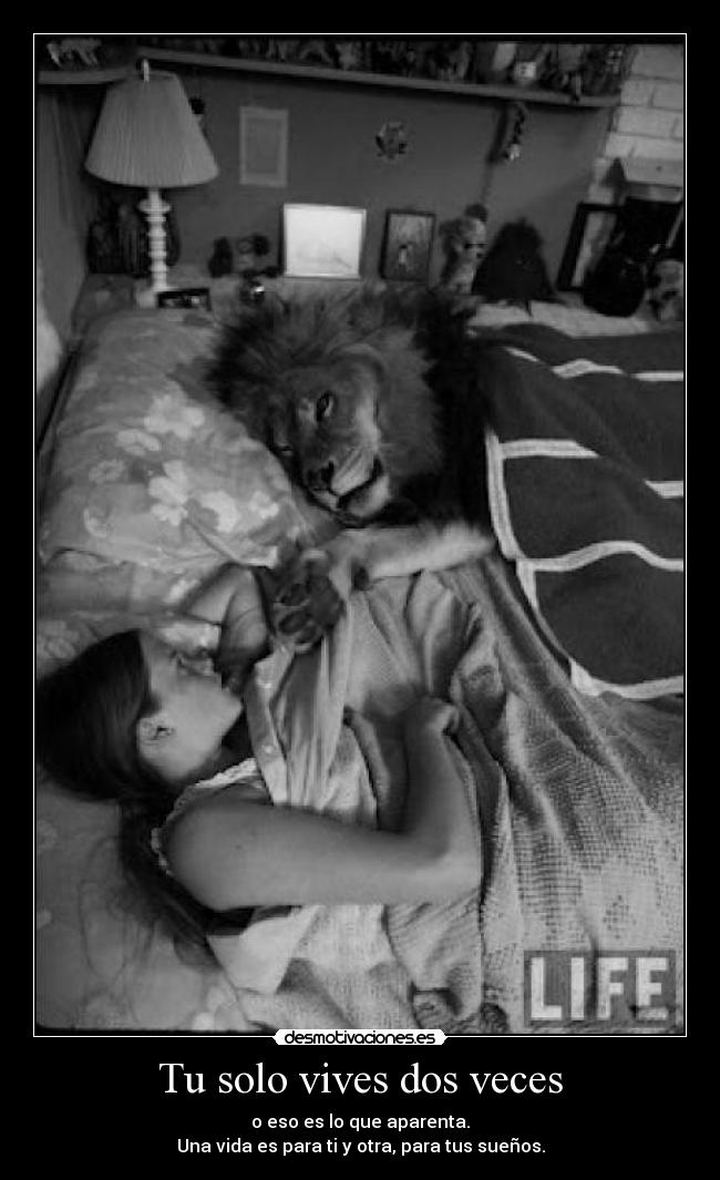 Tu solo vives dos veces - o eso es lo que aparenta.
Una vida es para ti y otra, para tus sueños.