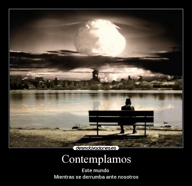 Contemplamos - Este mundo 
Mientras se derrumba ante nosotros