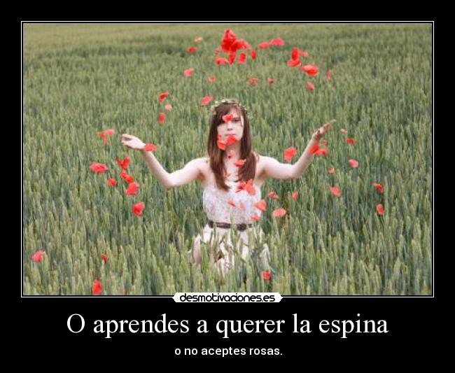 O aprendes a querer la espina -