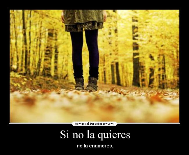 Si no la quieres - no la enamores.