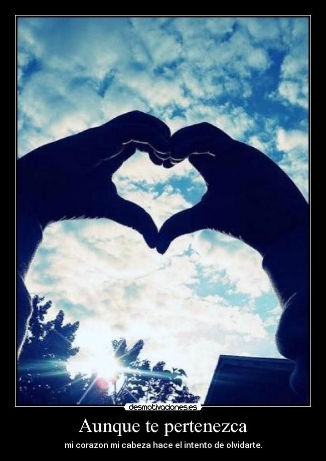 Aunque te pertenezca - mi corazon mi cabeza hace el intento de olvidarte.