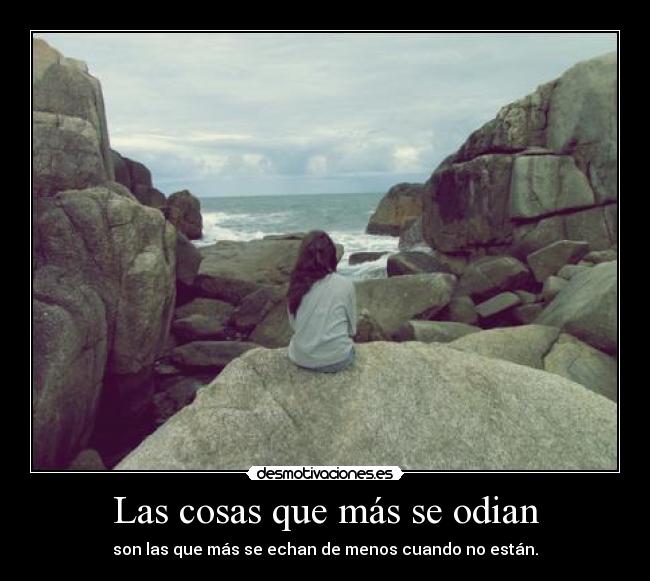 Las cosas que más se odian - son las que más se echan de menos cuando no están.