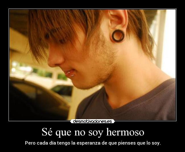 Sé que no soy hermoso - Pero cada día tengo la esperanza de que pienses que lo soy.