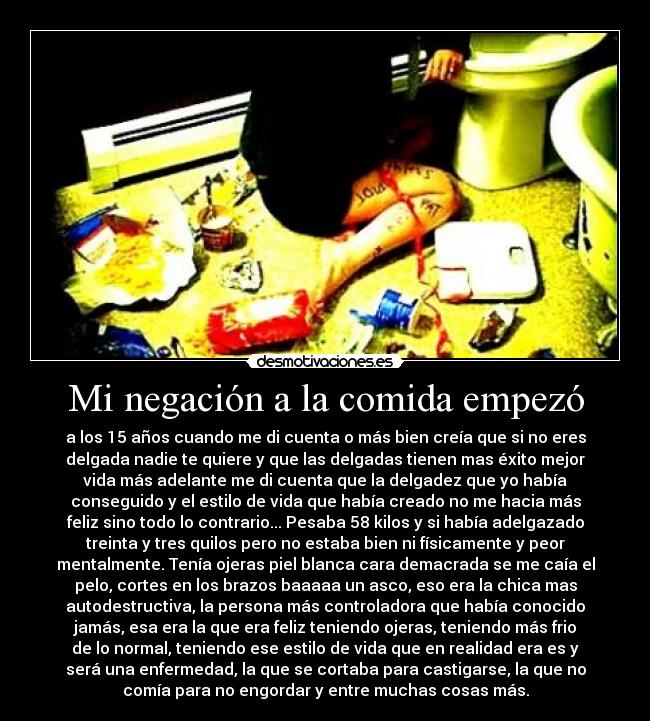 Mi negación a la comida empezó -