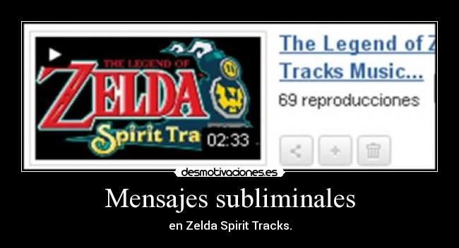 Mensajes subliminales - en Zelda Spirit Tracks.