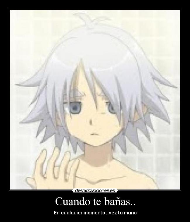 carteles fubuki shiro banarse mano desmotivaciones