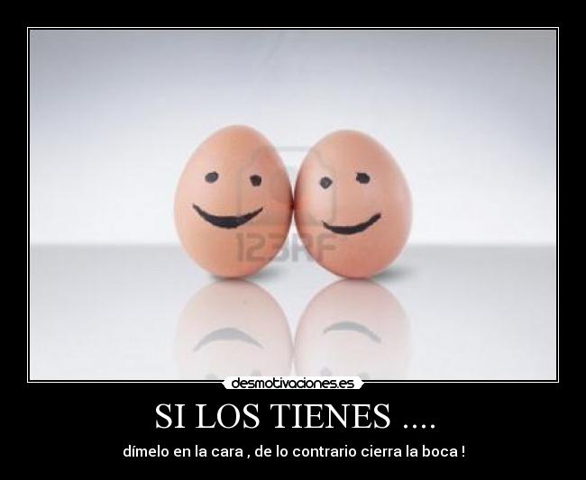 SI LOS TIENES .... - dímelo en la cara , de lo contrario cierra la boca !