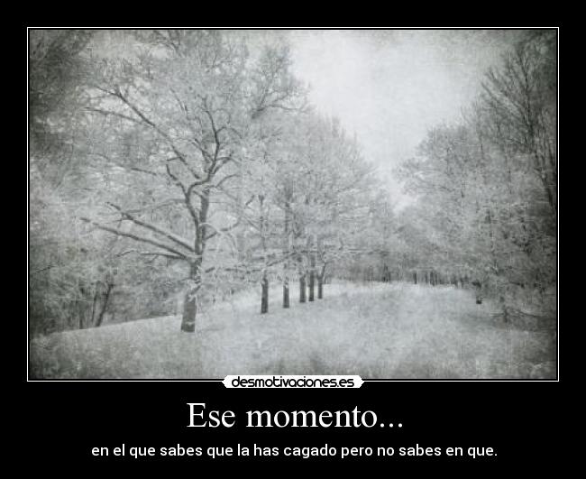 Ese momento... - en el que sabes que la has cagado pero no sabes en que.