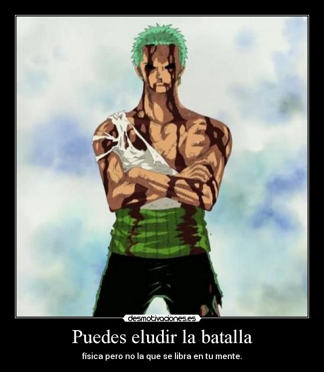 carteles one piece zoro desmotivaciones