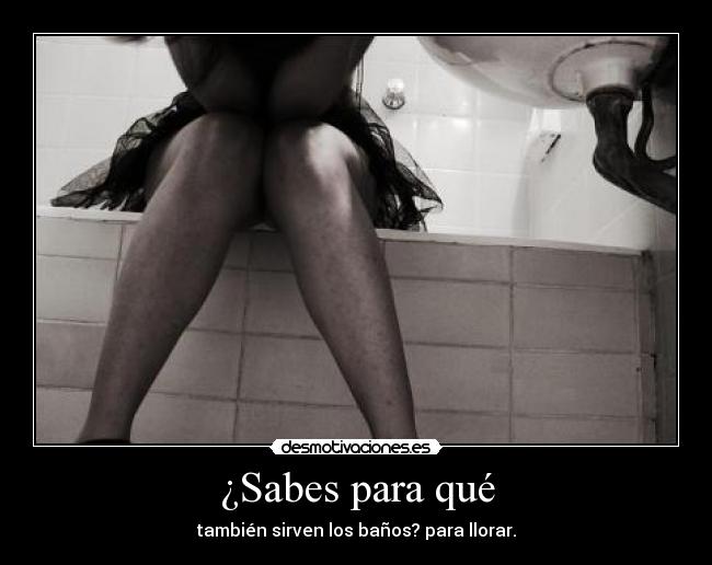 ¿Sabes para qué - también sirven los baños? para llorar.