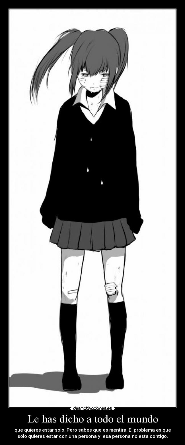 carteles mundo anime miku estar solo desmotivaciones