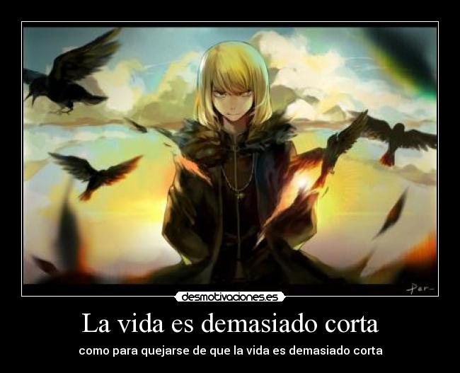 La vida es demasiado corta -