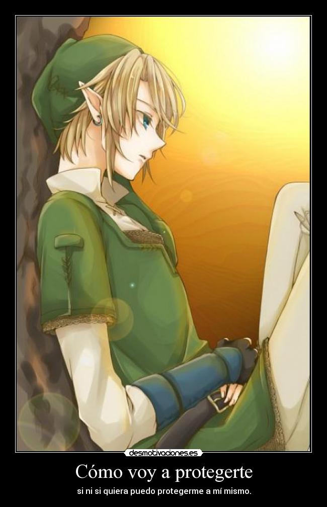 carteles link thelegendofzelda como voy protegerte desmotivaciones