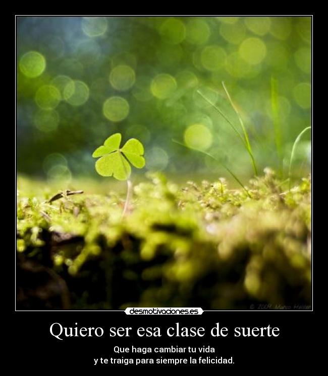 Quiero ser esa clase de suerte - 