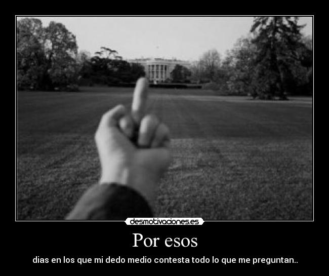 Por esos - dias en los que mi dedo medio contesta todo lo que me preguntan..