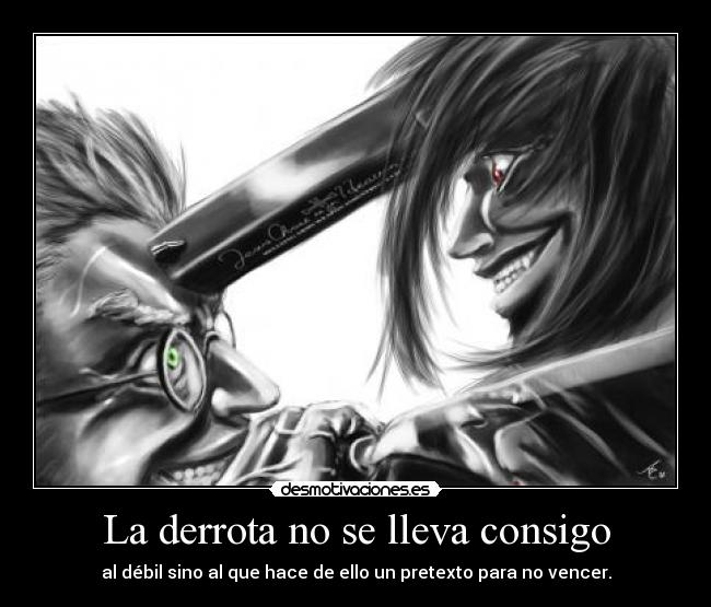 carteles hellsing alucard alexander anderson desmotivaciones