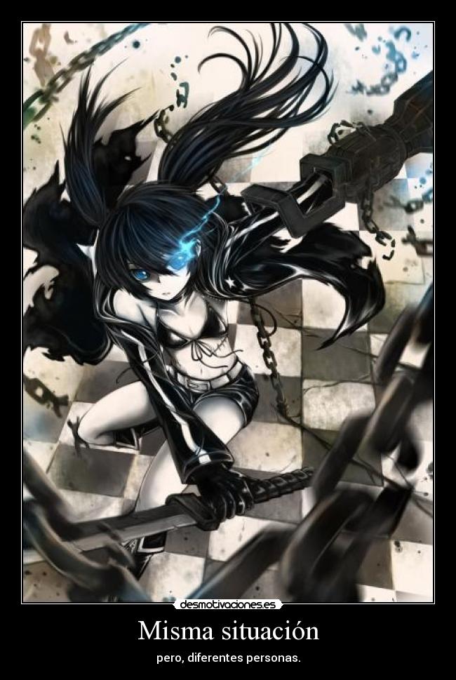 Misma situación - pero, diferentes personas.