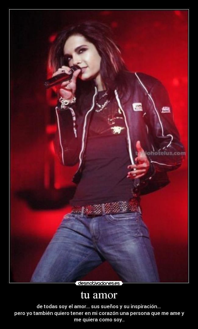 tu amor - de todas soy el amor... sus sueños y su inspiración...
pero yo también quiero tener en mi corazón una persona que me ame y
me quiera como soy..