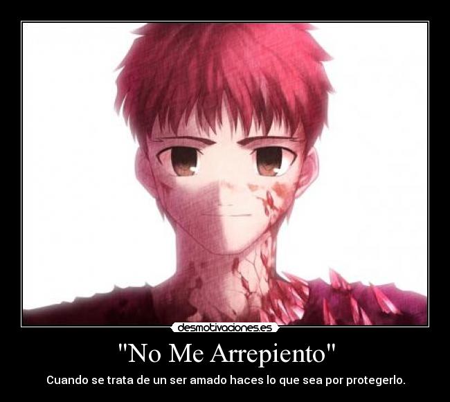 carteles fate anime amor sentimiento shirou desmotivaciones