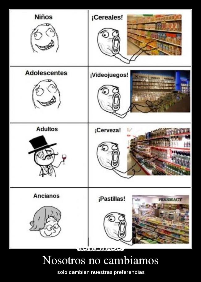 Nosotros no cambiamos - solo cambian nuestras preferencias