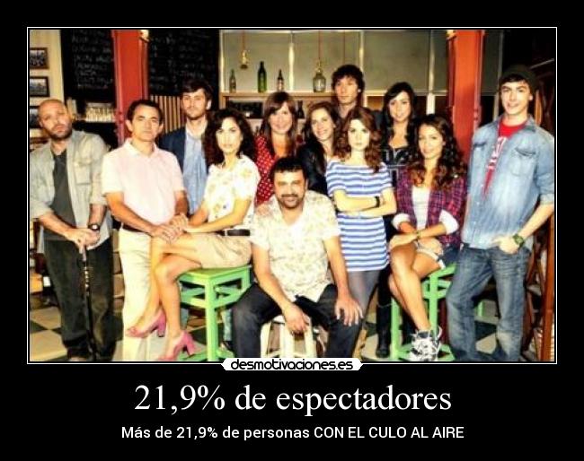 21,9% de espectadores - Más de 21,9% de personas CON EL CULO AL AIRE