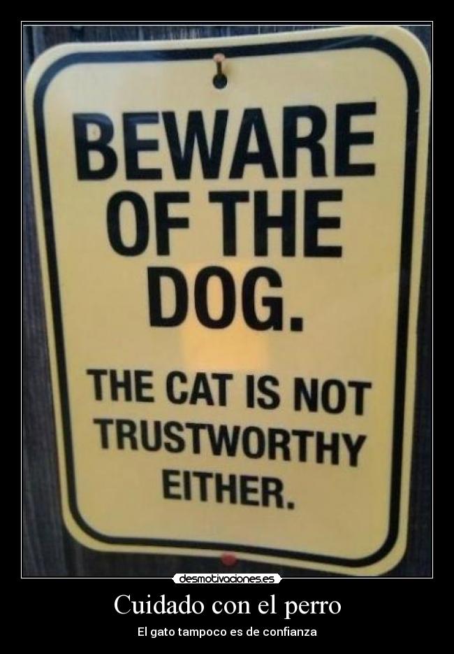 Cuidado con el perro - El gato tampoco es de confianza
