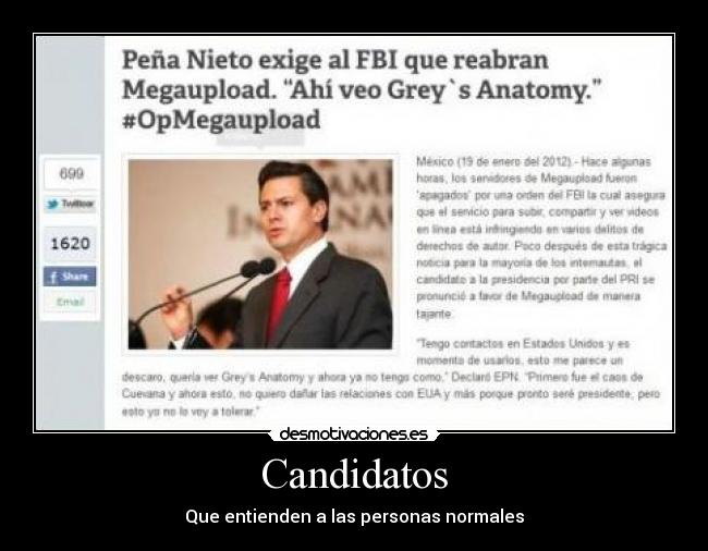 Candidatos - Que entienden a las personas normales