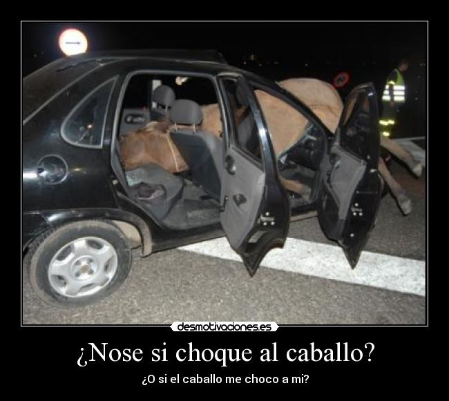 ¿Nose si choque al caballo? - ¿O si el caballo me choco a mi?