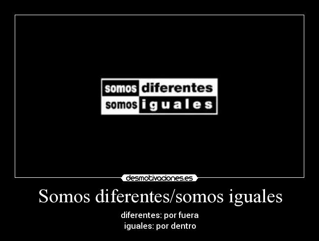 carteles somos diferentes iguales por fuera por dentro desmotivaciones