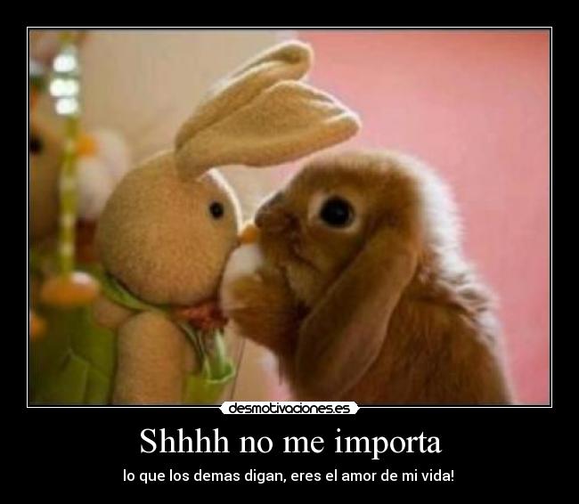 Shhhh no me importa - lo que los demas digan, eres el amor de mi vida!