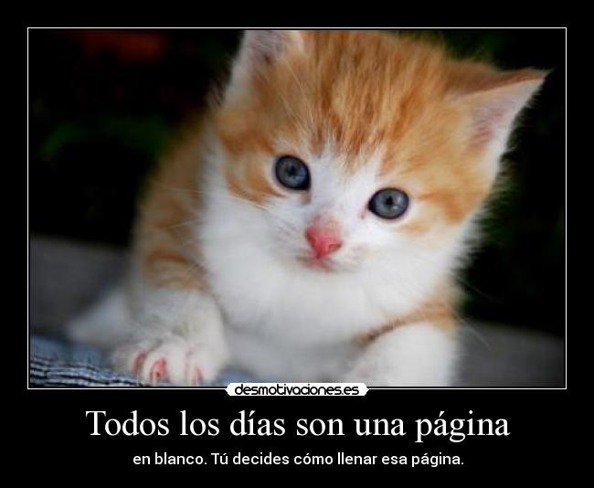 Todos los días son una página - en blanco. Tú decides cómo llenar esa página.