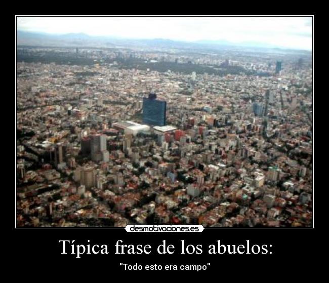 Típica frase de los abuelos: - Todo esto era campo