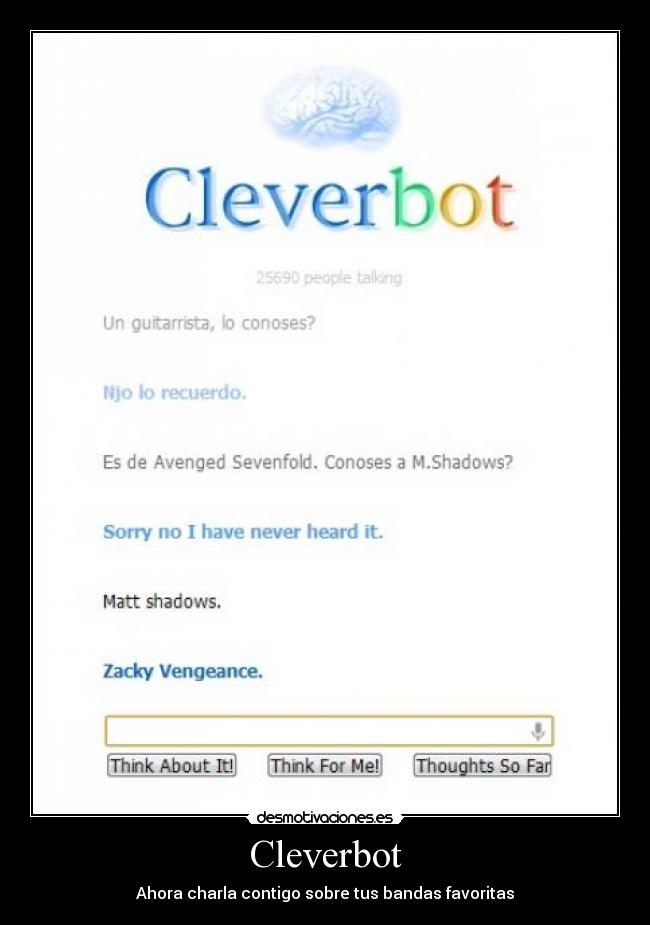Cleverbot - Ahora charla contigo sobre tus bandas favoritas