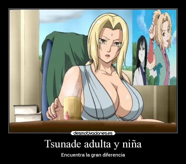 Tsunade adulta y niña - Encuentra la gran diferencia