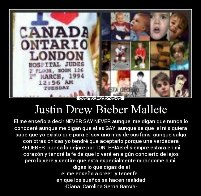 Justin Drew Bieber Mallete - 
