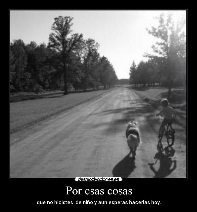 Por esas cosas - que no hicistes de niño y aun esperas hacerlas hoy.