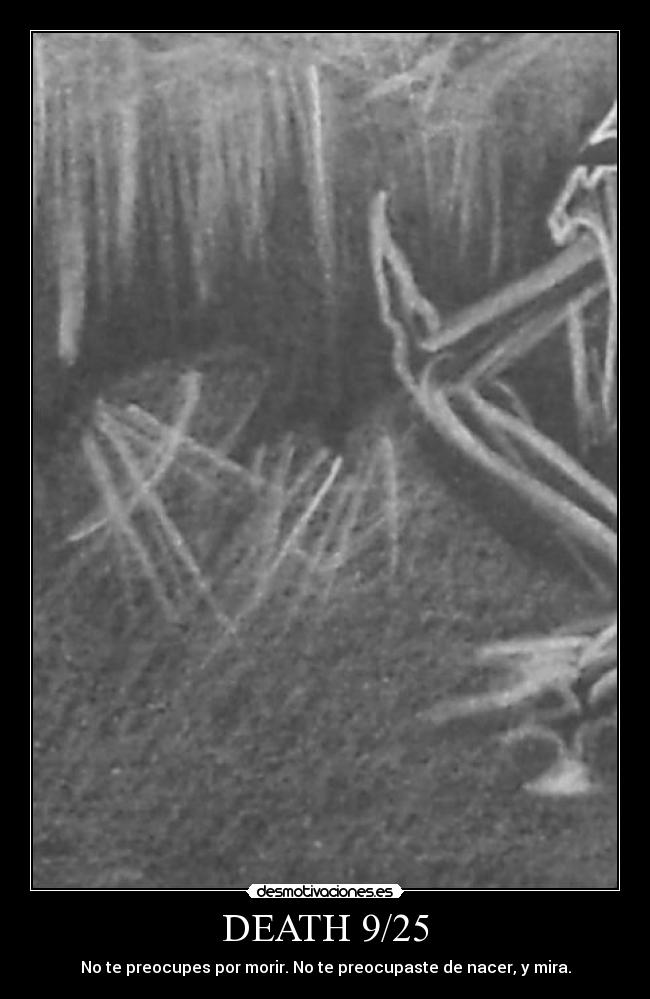 DEATH 9/25 - No te preocupes por morir. No te preocupaste de nacer, y mira.