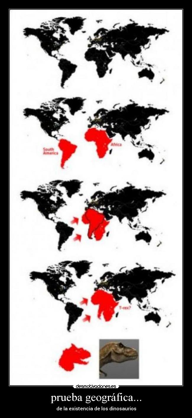 prueba geográfica... - de la existencia de los dinosaurios